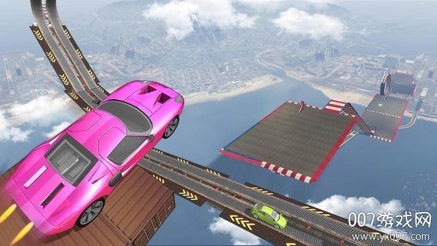 Impossible Stunt Racing Car Free截图