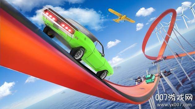 Impossible Stunt Racing Car Free截图